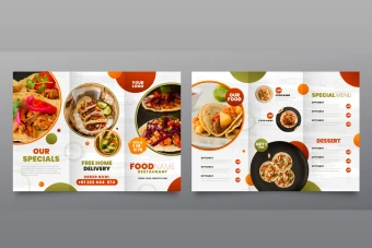 قالب لایه باز منو و بروشور رستوران برای رستوران و فست فود و کافی شاپ   شماره 5