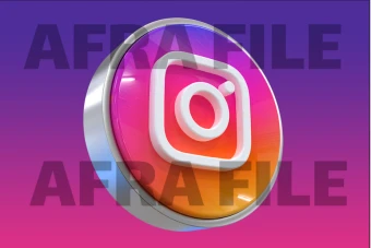 لیبل پریمیوم لایه باز سه بعدی اینستاگرام psd