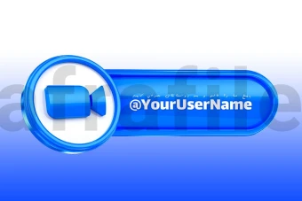 لیبل پریمیوم لایه باز سه بعدی دوربین فیلم برداری psd