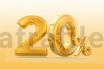 لیبل پریمیوم سه بعدی لایه باز تخفیف بیست درصدی PSD