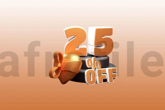 لیبل پریمیوم سه بعدی لایه باز تخفیف بیست و پنج درصدی PSD