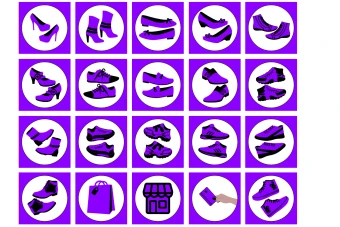 دانلود کاور هایلایت استوری اینستاگرام بنفش و مشکی و سفید برای کفش فروشی