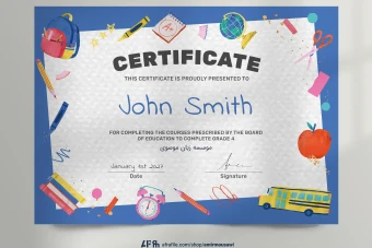 دانلود فایل لایه باز گواهی نامه پایان دوره کلاس زبان انگلیسی