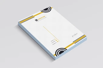 فایل لایه باز سربرگ اداری رنگ نارنجی طوسی