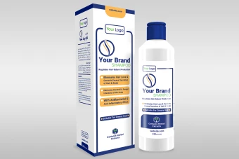 موکاپ سه بعدی لایه باز بسته بندی شامپو