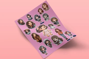 استیکر - برچسب دخترانه کد E-GIRL-1