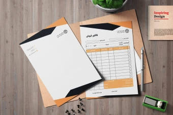 فایل لایه باز ست سربرگ و فاکتور شرکتی و اداری