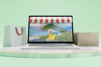 موکاپ پریمیوم لایه باز سه بعدی لپتاپ psd