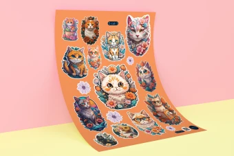 استیکر - برچسب گربه کد E-cat-17