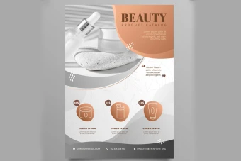 دانلود طرح لایه باز تراکت تبلیغاتی زیبایی و آرایشی  با طراحی لوکس و جذاب شماره 97