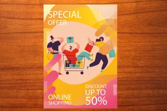 دانلود طرح لایه باز تراکت تبلیغاتی فروش و نخفیف شماره 105