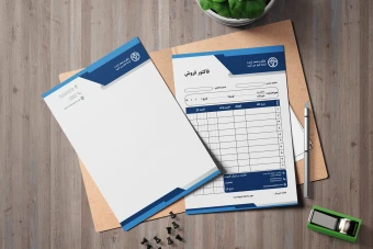 فایل لایه باز ست سربرگ و فاکتور شرکتی و اداری