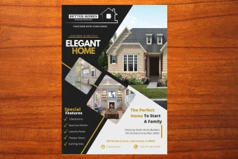 دانلود طرح لایه باز تراکت تبلیغاتی املاک و شرکت ساختمانی  با طراحی لوکس و جذاب شماره 106