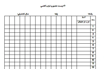 لیست حضور و غیاب کلاسی(2)