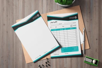 فایل لایه باز ست سربرگ و فاکتور شرکتی و اداری