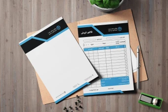 فایل لایه باز ست سربرگ و فاکتور شرکتی و اداری