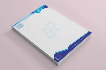 قالب لایه باز سربرگ اداری/تجاری آبی رنگ