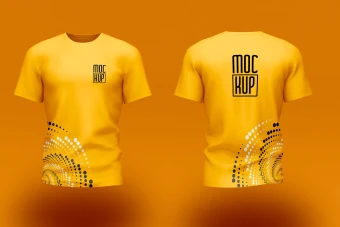 طرح لایه باز موکاپ لباس(تیشرت) نارنجی