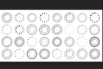 مجموعه وکتور های لایه باز ساعت دیواری