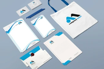 ست اداری لایه باز شرکت به همراه وکتور لوگو