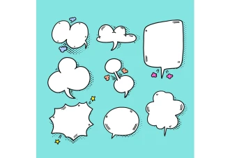 طرح لایه باز  مجموعه کادر و حباب های گفتگو (حباب دیالوگ)