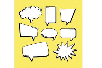 طرح لایه باز  مجموعه کادر و حباب های گفتگو (حباب دیالوگ)