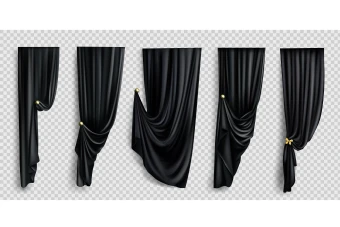 فایل‌های طرح لایه باز پرده سیاه رنگ