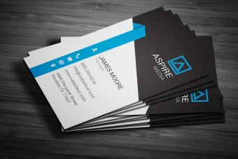کارت ویزیت آبی و سفید و مشکی