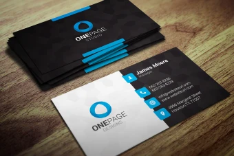 کارت ویزیت آبی و سفید و مشکی 4