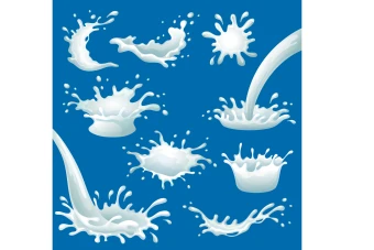 طرح لایه باز پاشش و ریخته شدن شیر گاو