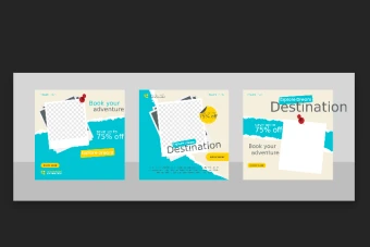 مجموعه سه عددی قالب های لایه باز پست اینستاگرام