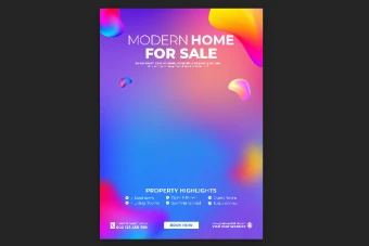 پوستر لایه باز شبکه های اجتماعی آبی صورتی