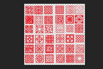 مجموعه اشکال های هندسی لایه باز تزئینی