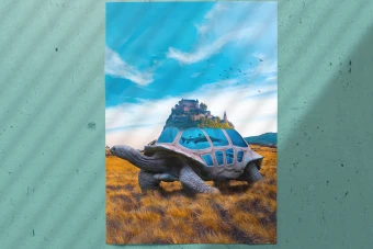 فتومونتاژ لایه باز آکواریوم لاک پشت