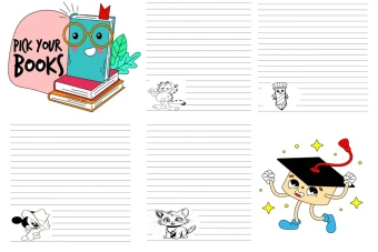 دانلود دفتر املاء ۳۰ برگ فانتزی با طرح های متنوع بصورت پی دی اف(pdf)