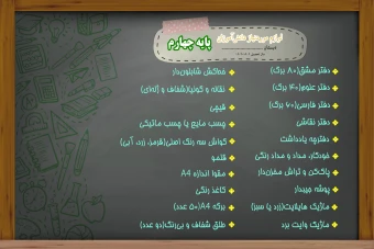 دانلود فایل لایه باز تخته سیاه با پسزمینه/بکگراند لوازمالتحریر/نوشتافزار و موضوع مدرسه