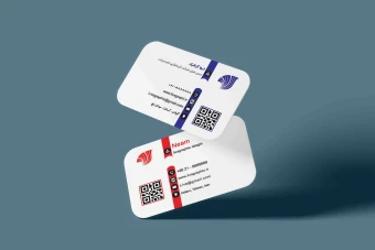 کارت ویزیت آبی و قرمز شرکتی لایه باز