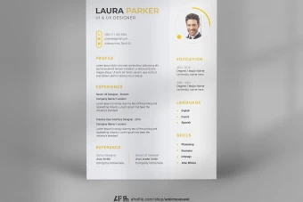 دانلود فایل لایه باز رزومه 6