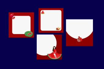 قالب پست اینستاگرام ویژه شب یلدا لایه باز