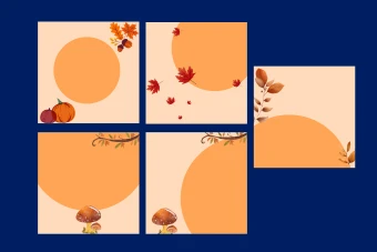 قالب پست اینستاگرام با تم پاییزی و لایه باز