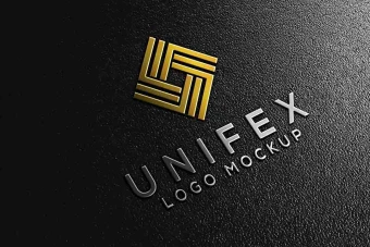 دانلود زیباترین موکاپ لوگو طلایی با پس زمینه مشکی لایه باز فرمت فتوشاپ