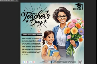 قالب لایه باز حرفه ای پست اینستاگرام با موضوع تبریک روز معلم