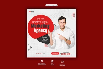 قالب پست اینستاگرام با فرمت فتوشاپ رنگ قرمز