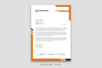 سربرگ شرکت نارنجی و سفید 2