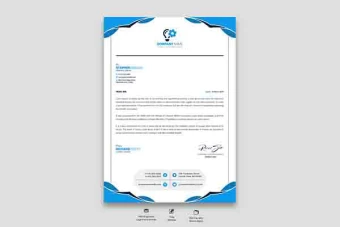 سربرگ شرکت آبی و سفید