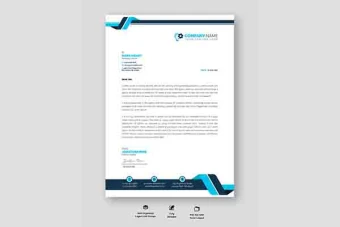 سربرگ شرکت آبی و سفید