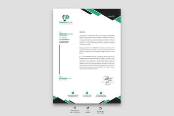 سربرگ شرکت مشکی و سبز