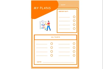 پلنر لایه باز برای برنامه ریزی شخصی ماهانه (نارنجی)