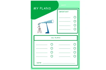 پلنر لایه باز برای برنامه ریزی شخصی ماهانه (سبز)