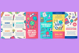 طرح لایه باز بروشور آموزشی برای مدارس و آموزشگاهها  شماره 79